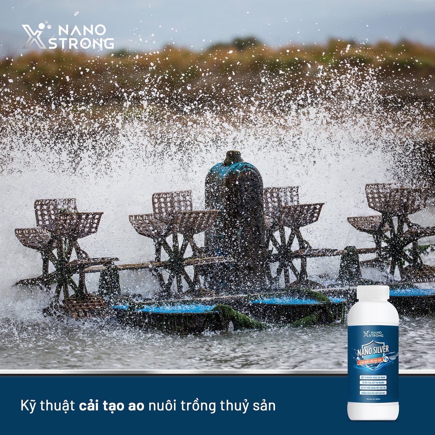 Mô tả Nano bạc (nano silver) Nano Xstrong - xử lý nấm cho cá cảnh, làm trong nước bể cá, ao nuôi, khử mùi hôi tanh 1000ml - 5