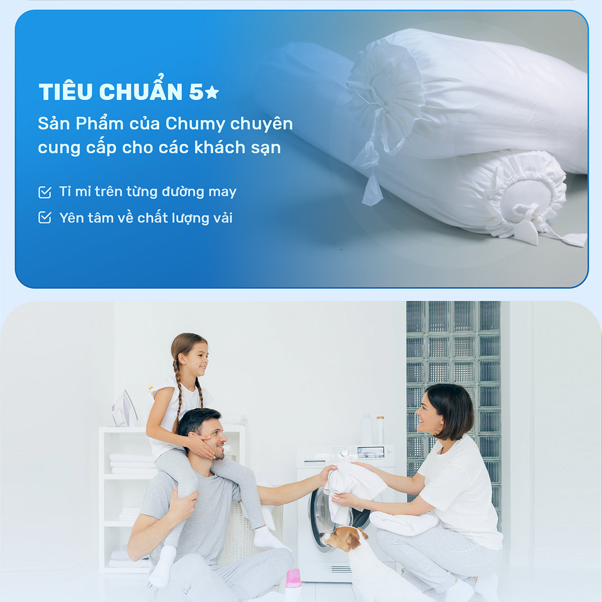 Mô tả Vỏ gối ôm CHU MY T400, 100% cotton, màu trắng, 40x100cm - Chuẩn khách sạn - 6