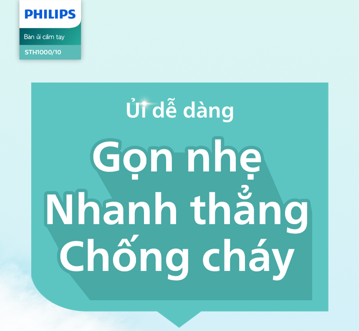 Mô tả Bàn ủi hơi nước cầm tay Philips STH1000 /10|900W|nhỏ gọn ngăn chứa nước 85ml có thể tháo - 1