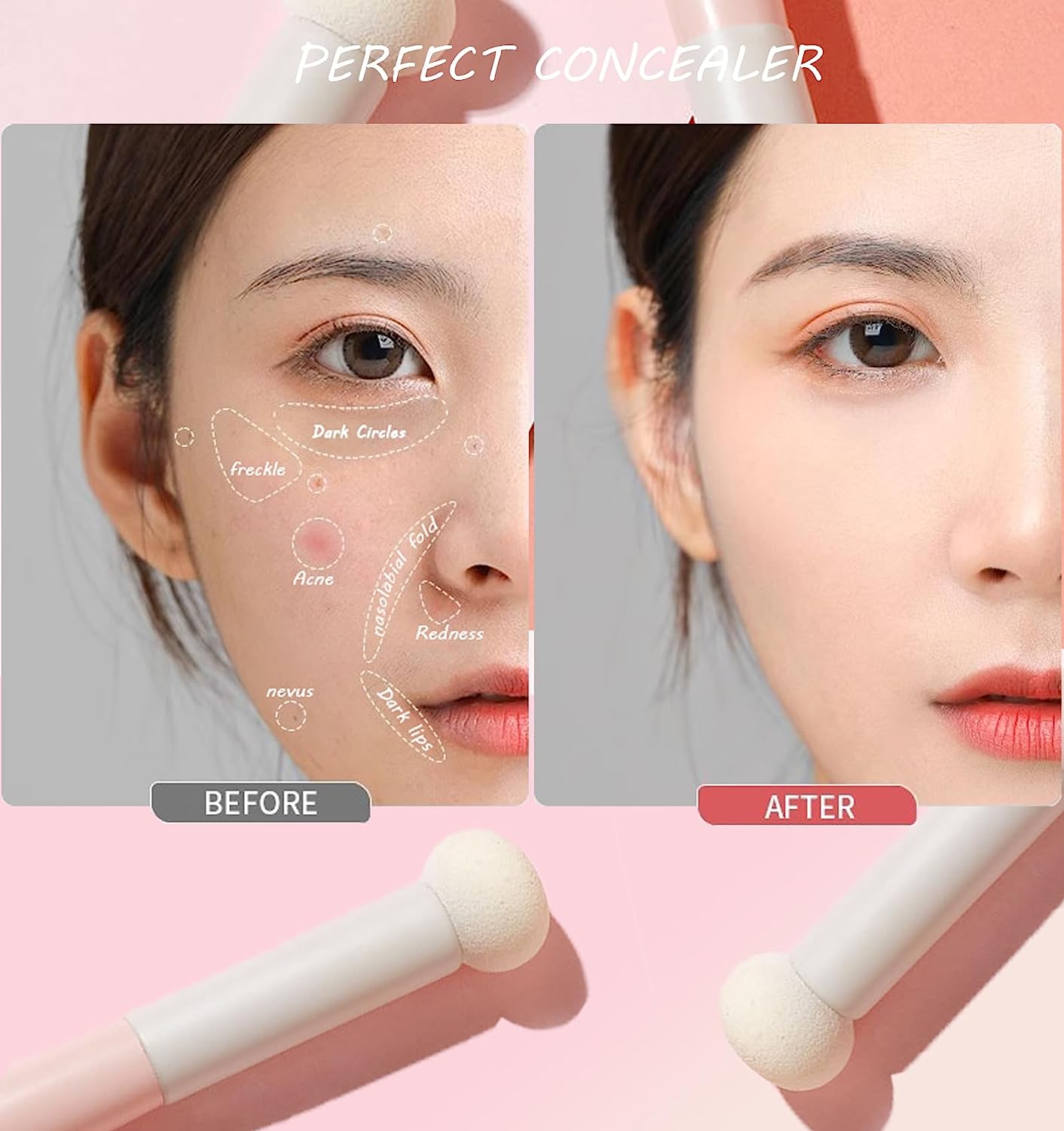 Cọ trang điểm mút xốp, Cọ che khuyết điểm Sponge cho nữ hình nấm, Hồng ...