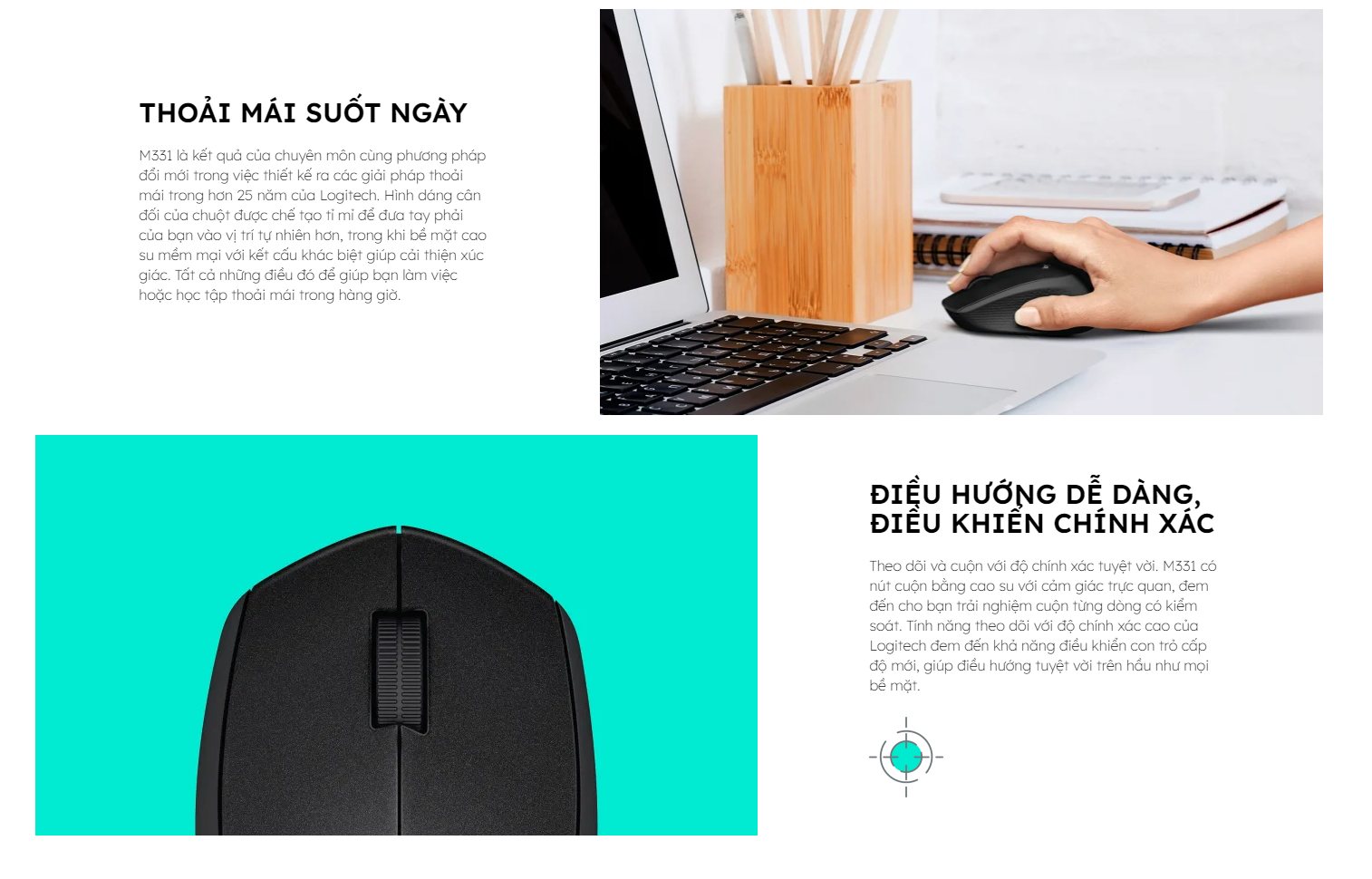 Mô tả New 2025 Chuột Logitech M331 Silent - Giảm ồn, Kết nối USB, thuận tay phải, PC/ Laptop - 3