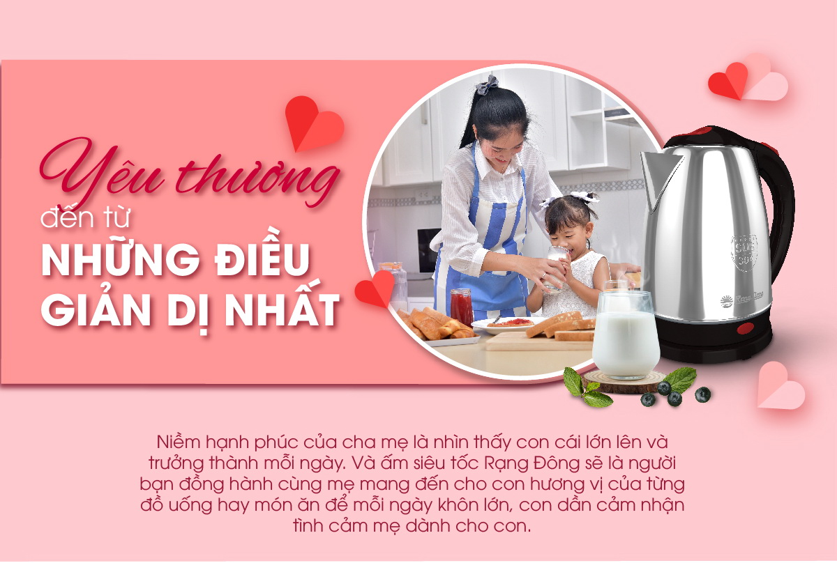 Mô tả Ấm điện siêu tốc Inox 304 dung tích 1.8L Rạng Đông - Model: AST18ST2 - 1