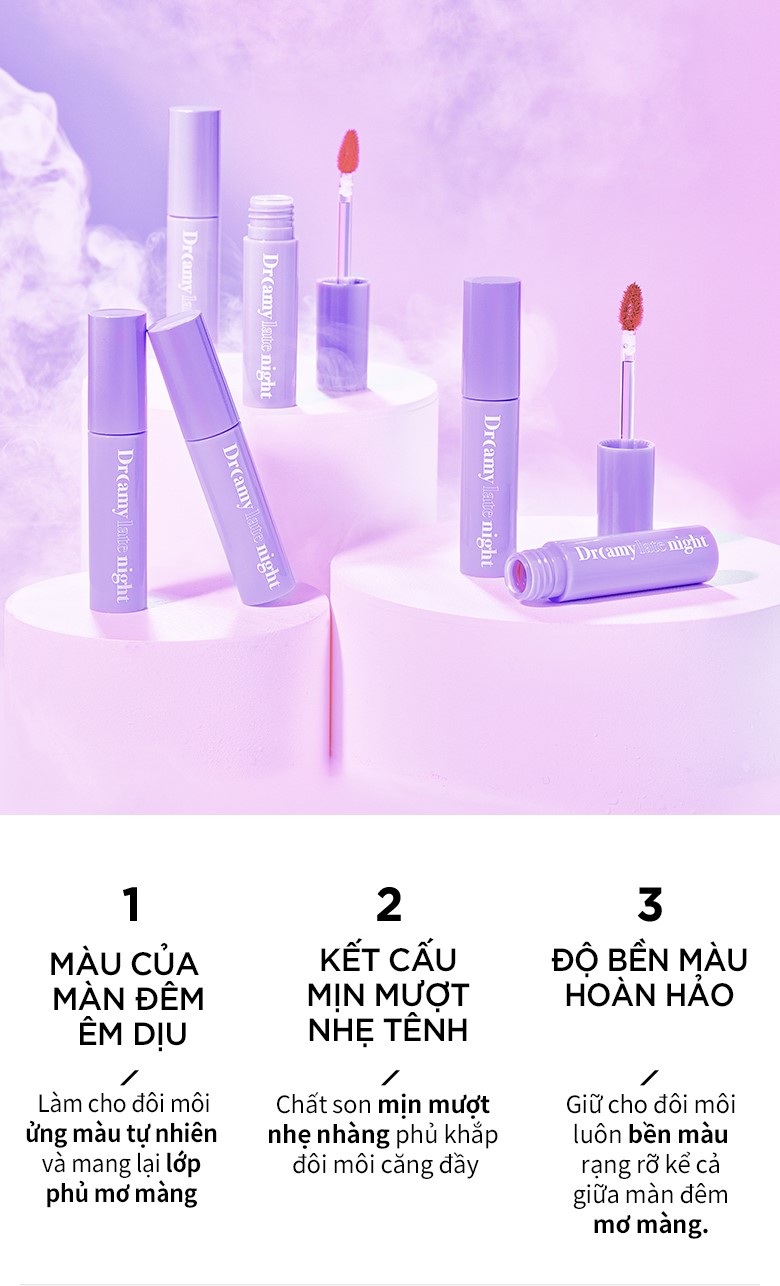 Mô tả Son kem lì Merzy Dreamy Late Night Mellow Tint 4g - 1