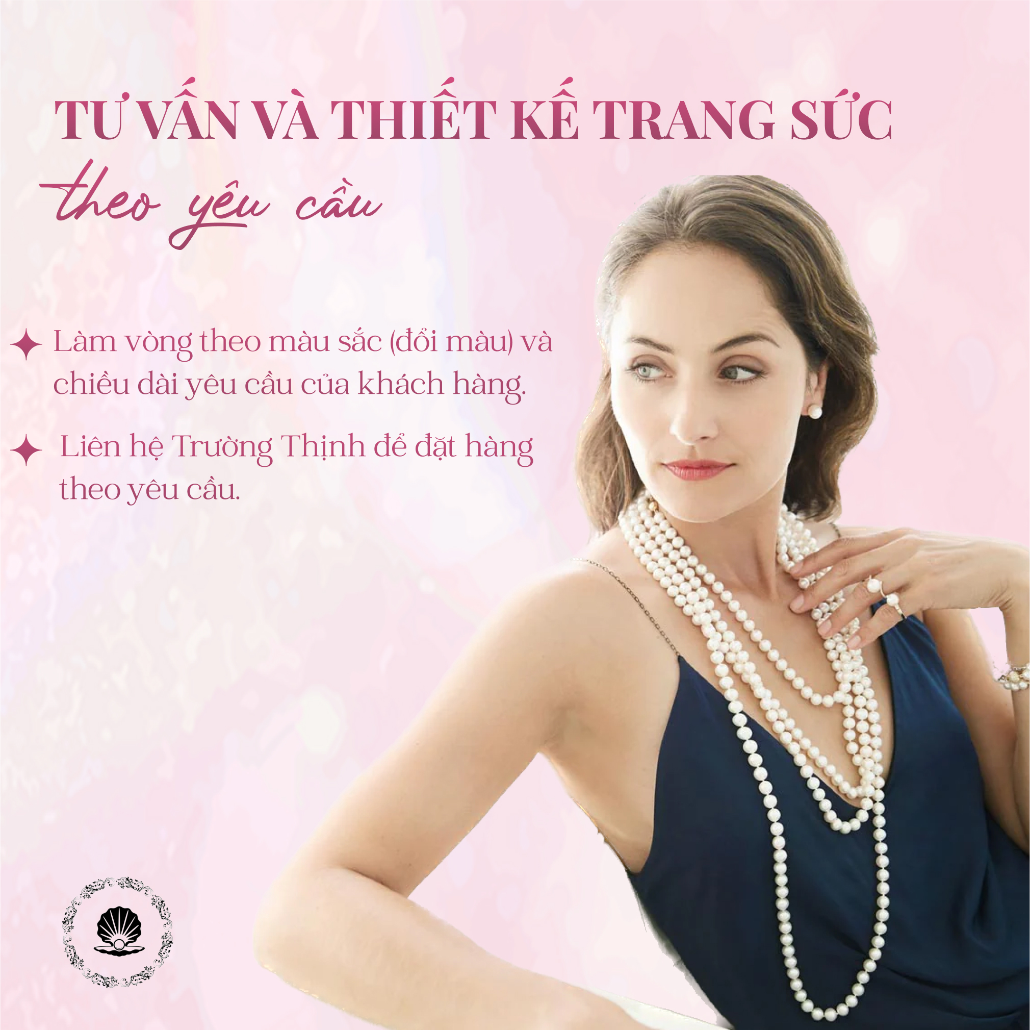 Bộ Trang Sức Ngọc Trai Màu Hồng Tím 3 Món size 7ly hạt rằn Sang Trọng Dự Tiệc Hoặc Làm Quà Tặng - Ngọc Trai Trường Thịnh