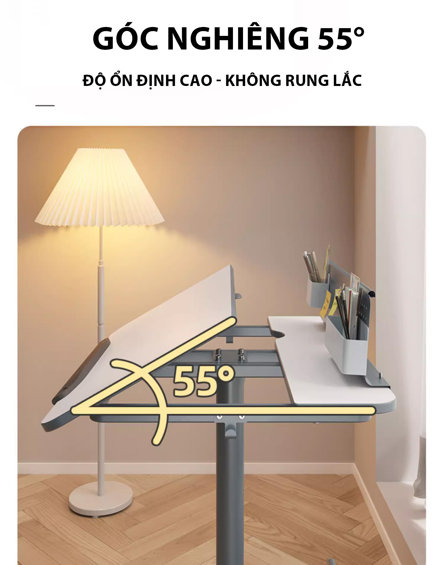 Mô tả Bàn di động TABLE LAPTOP 03 Nghia furniture - Nâng hạ 690mm - 1050mm, Di chuyển tiện lợi, Phù hợp nhà có không gian nhỏ - 4