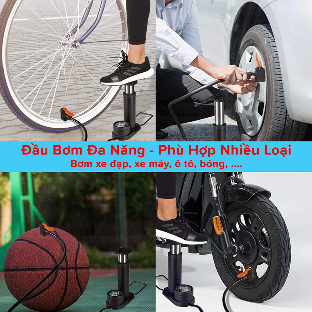 Mô tả Bơm Xe Máy Bơm Xe Đạp Nhỏ Gọn Đầu Van Đa Năng Có Đồng Hồ Báo Áp Kế Suất Bằng Hợp Kim Cao Cấp Chính Hãng Amalife - 10