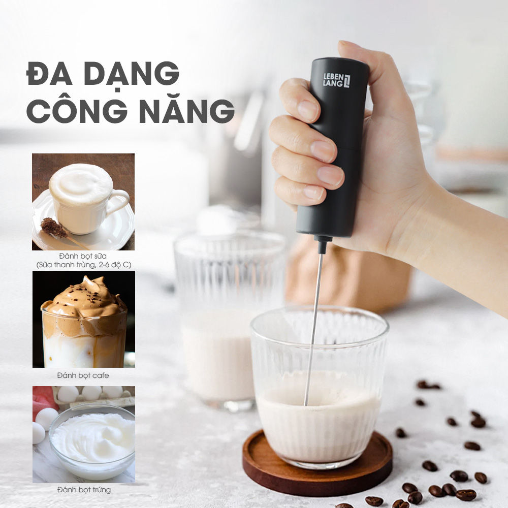 Mô tả Máy đánh bọt cầm tay Lebenlang LBL4586, chạy bằng PIN 2A tiện lợi, công suất 10W – hàng chính hãng - 2