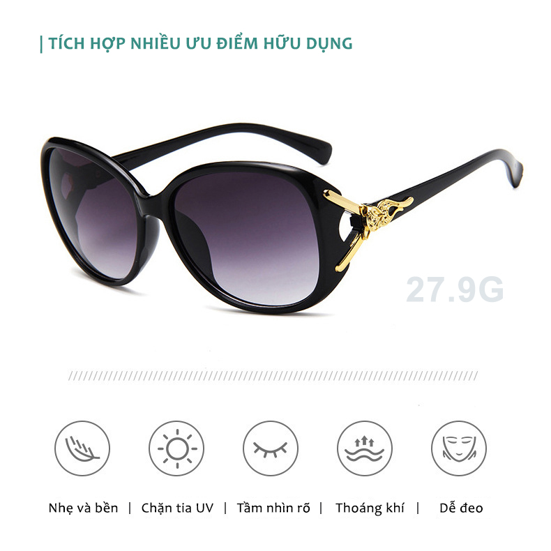 Mô tả Kính Râm Nữ Thời Trang AORON Gọng PC Đàn Hồi Chạm Hồ Ly Sang Trọng Và Cuốn Hút, Tròng Kính Nữ Phân Cực Chống UV - 4