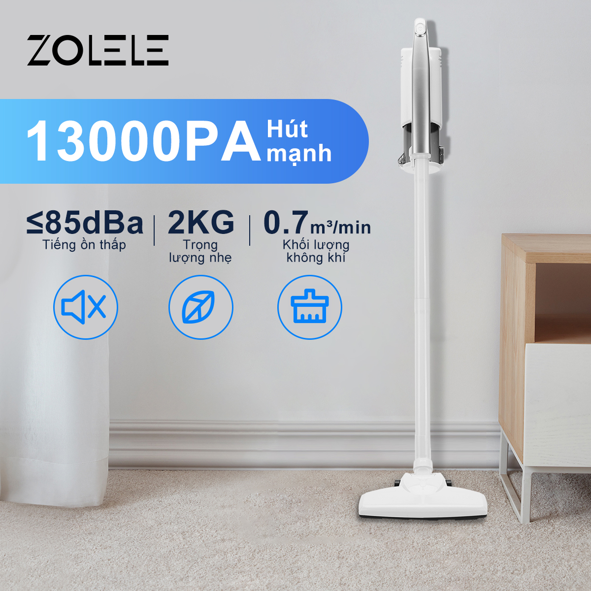 Mô tả Máy hút bụi đa chức năng ZOLELE Công suất mạnh 600W 13000PA  ZE002 - Chính hãng - 2