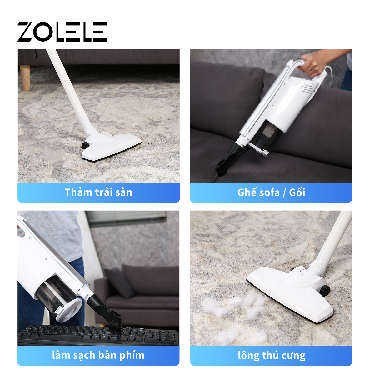 Mô tả Máy hút bụi đa chức năng ZOLELE Công suất mạnh 600W 13000PA  ZE002 - Chính hãng - 5