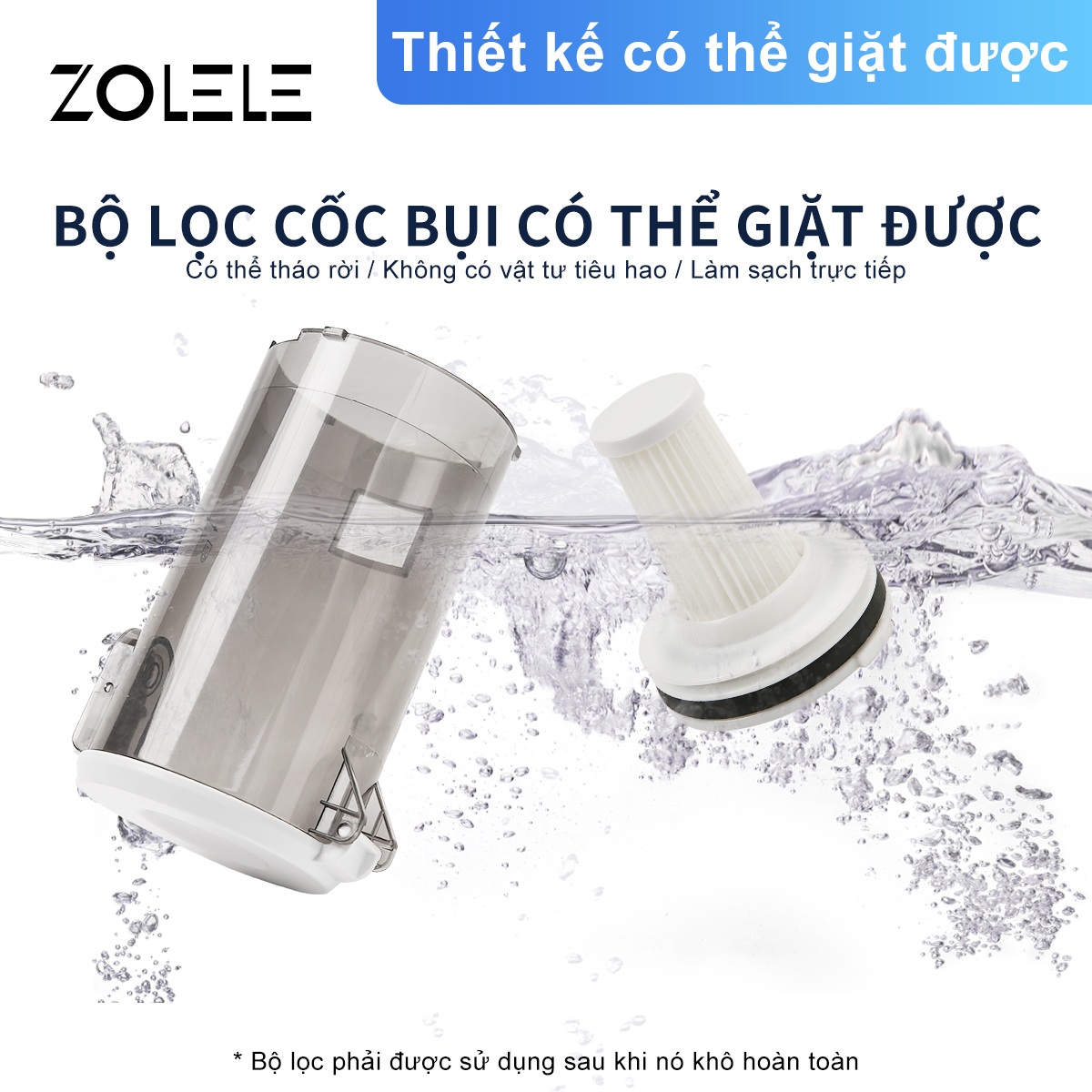 Mô tả Máy hút bụi đa chức năng ZOLELE Công suất mạnh 600W 13000PA  ZE002 - Chính hãng - 6