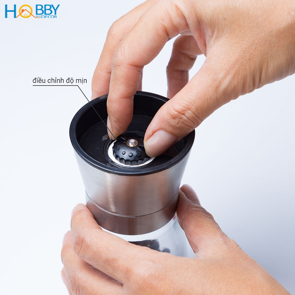 Mô tả Dụng cụ xay tiêu cầm tay thủy tinh nắp inox 304 Hobby Home Decor XT2 - 3