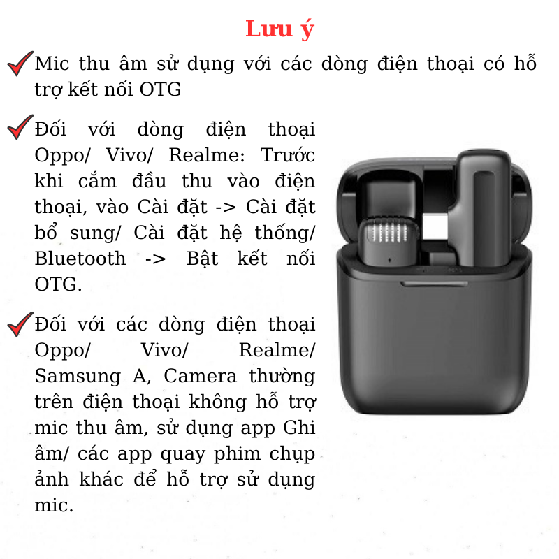 Micro Cài Áo Thu Âm Không Dây Dành Cho Điện Thoại K8 K9 Picom 1Mic Và 2Mic