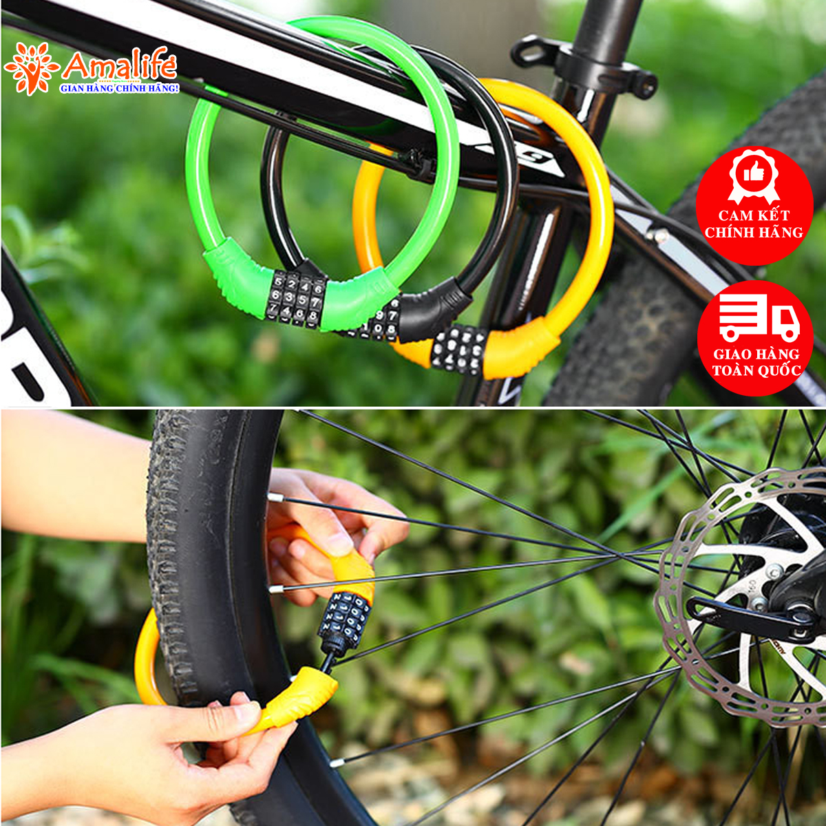 Mô tả Khóa Xe Đạp Thể Thao Chống Trộm Nhỏ Gọn 40cm – Chọn Màu – Bộ Khóa Xe Máy 4 Số Treo Yên Xe Bỏ Cốp Xe Chính Hãng Amalife - 1