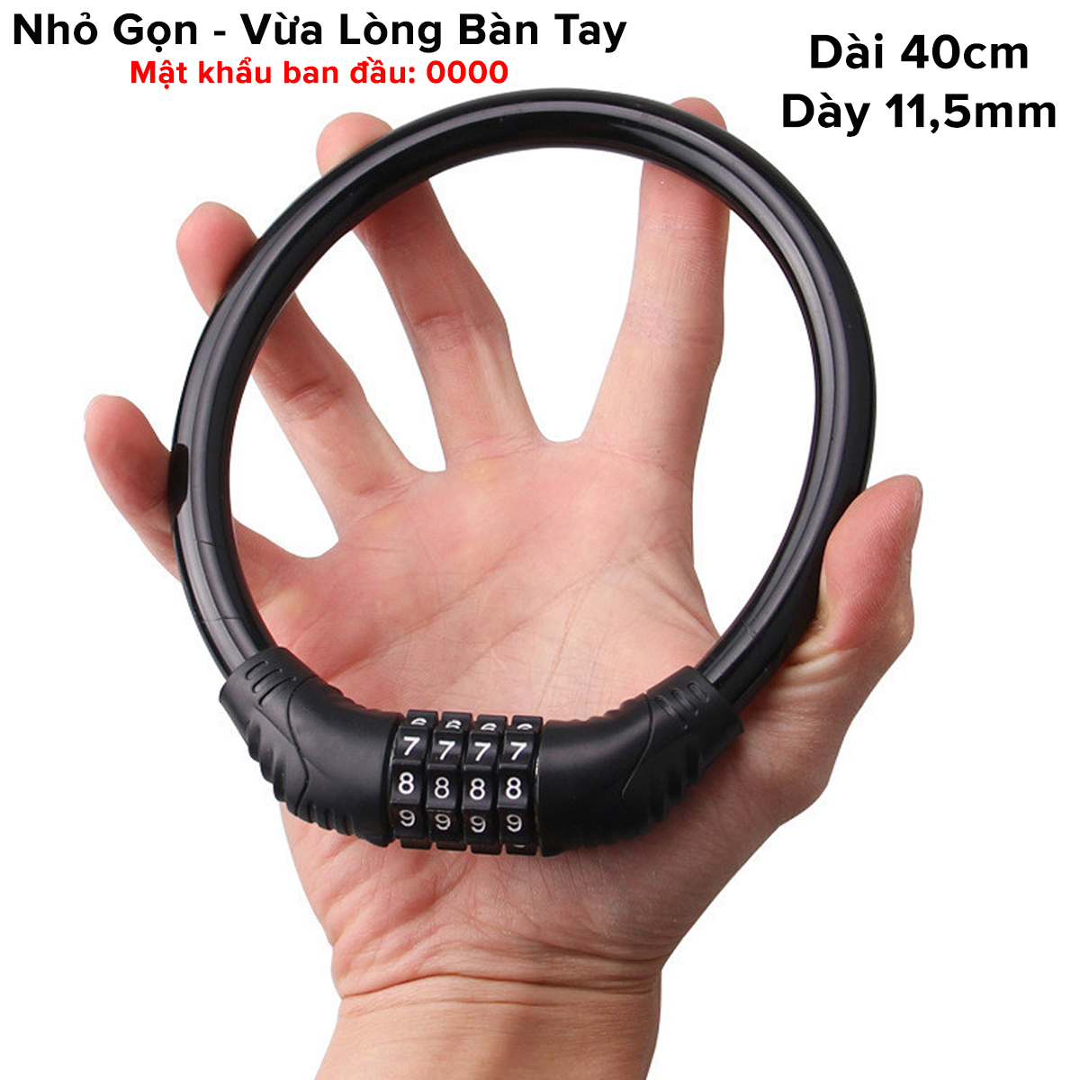 Mô tả Khóa Xe Đạp Thể Thao Chống Trộm Nhỏ Gọn 40cm – Chọn Màu – Bộ Khóa Xe Máy 4 Số Treo Yên Xe Bỏ Cốp Xe Chính Hãng Amalife - 2