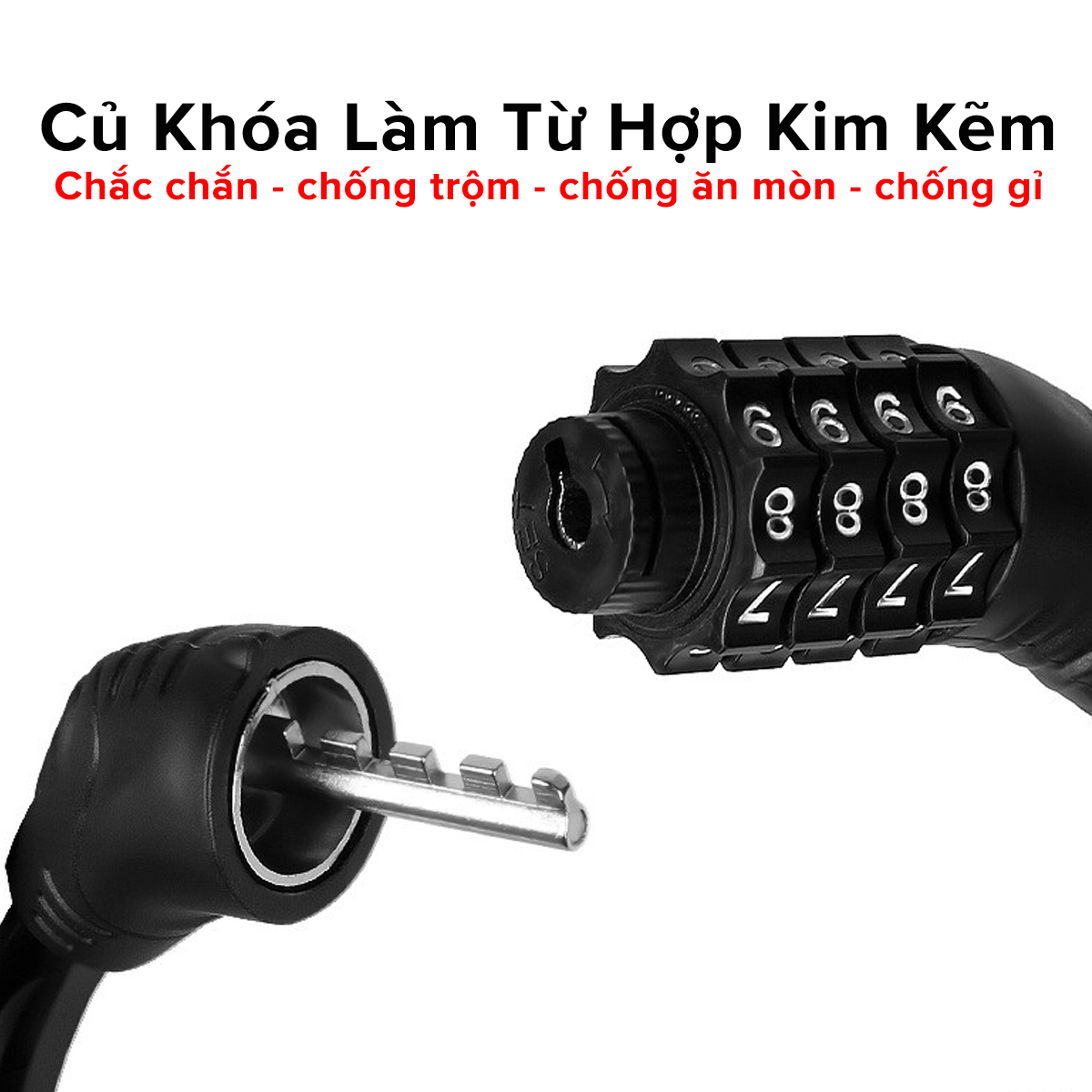 Mô tả Khóa Xe Đạp Thể Thao Chống Trộm Nhỏ Gọn 40cm – Chọn Màu – Bộ Khóa Xe Máy 4 Số Treo Yên Xe Bỏ Cốp Xe Chính Hãng Amalife - 3