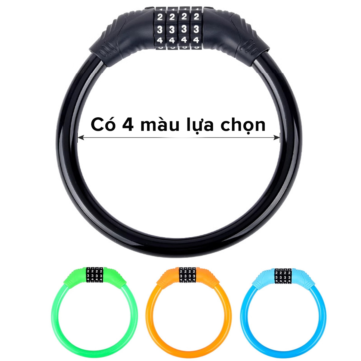 Mô tả Khóa Xe Đạp Thể Thao Chống Trộm Nhỏ Gọn 40cm – Chọn Màu – Bộ Khóa Xe Máy 4 Số Treo Yên Xe Bỏ Cốp Xe Chính Hãng Amalife - 4