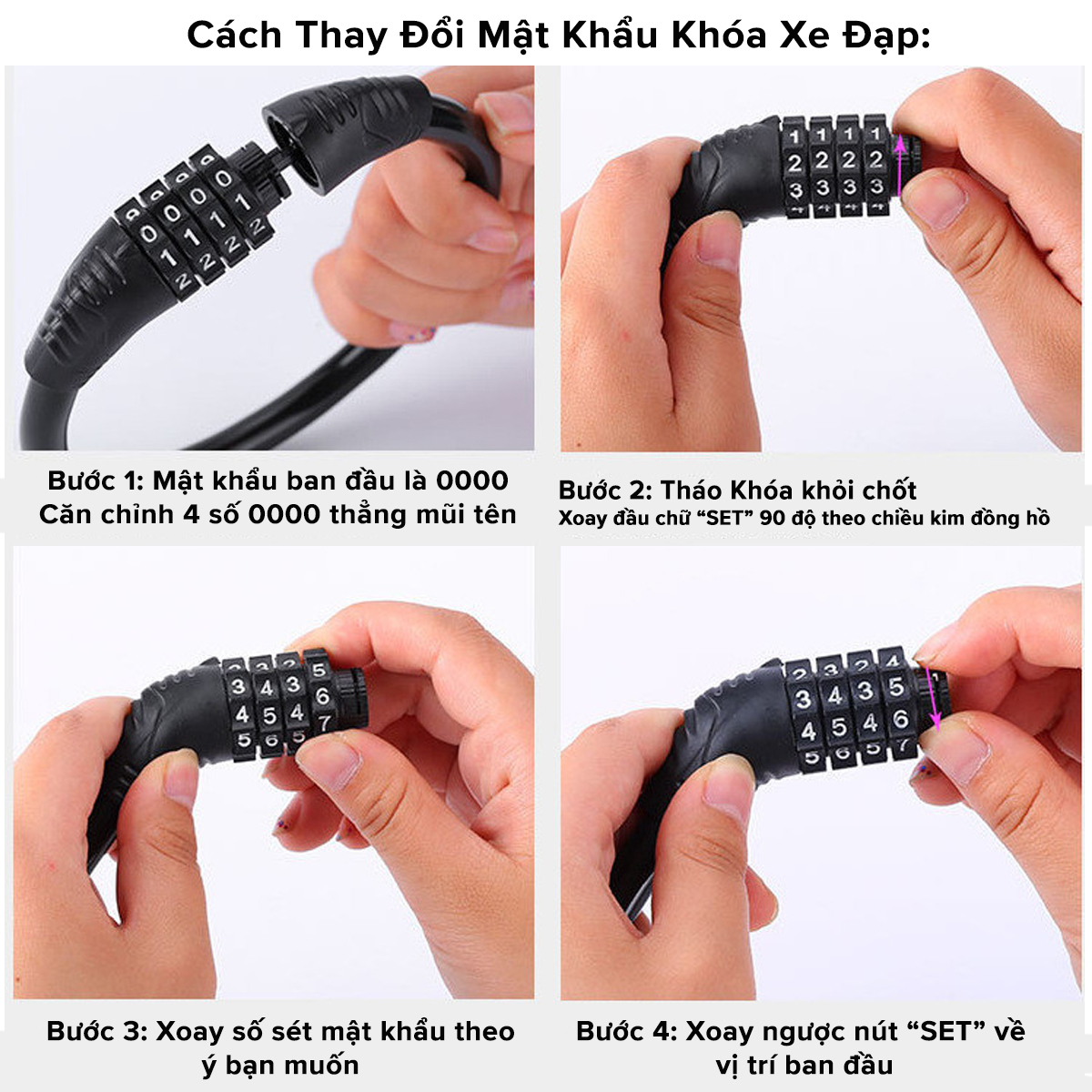 Mô tả Khóa Xe Đạp Thể Thao Chống Trộm Nhỏ Gọn 40cm – Chọn Màu – Bộ Khóa Xe Máy 4 Số Treo Yên Xe Bỏ Cốp Xe Chính Hãng Amalife - 6