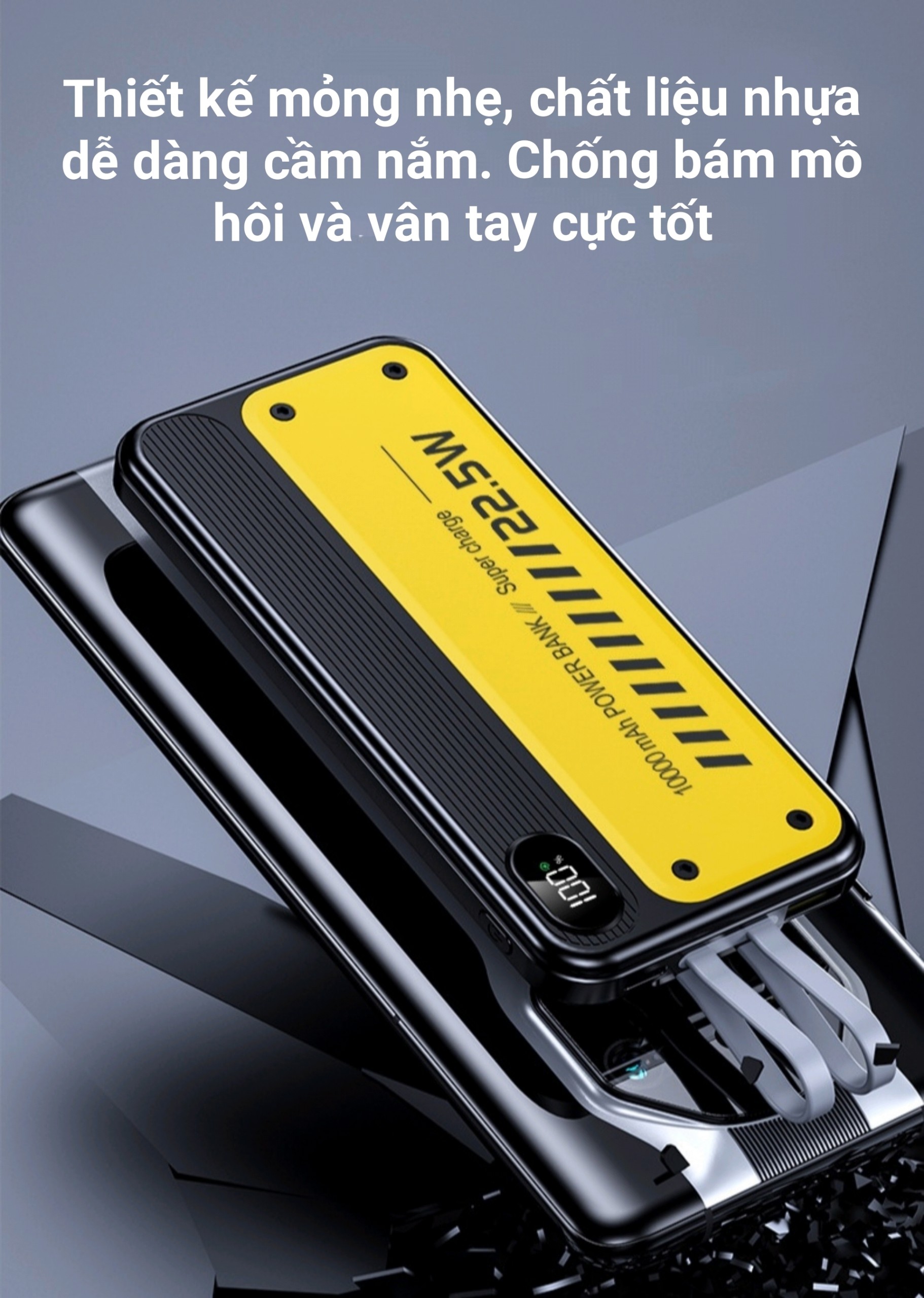 Pin Sạc Dự Phòng Y244 10000mAh/20000mAh Sạc Nhanh 22,5W Kèm 2 Dây Cáp ...