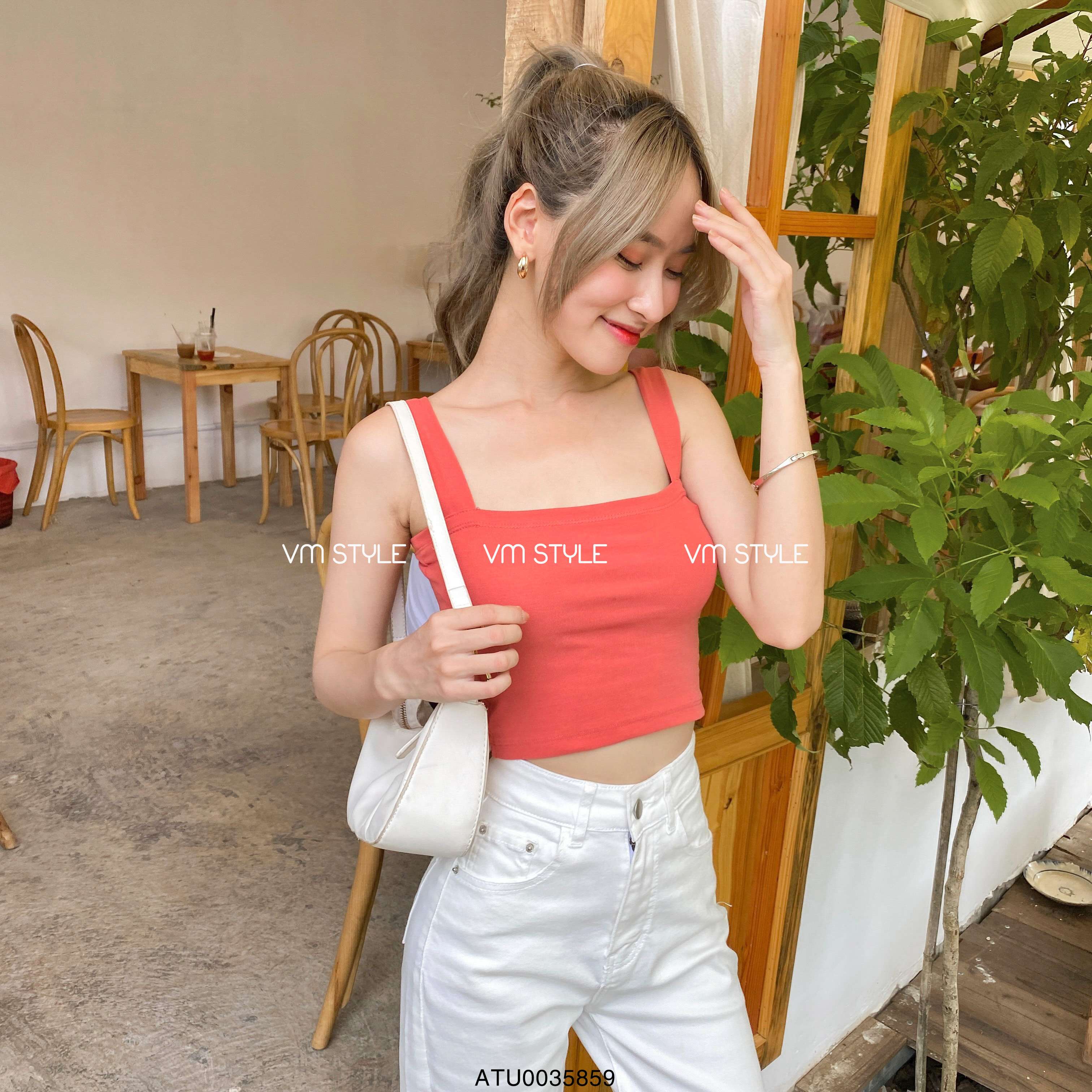 Áo 2 dây croptop VMSTYLE phối đồ