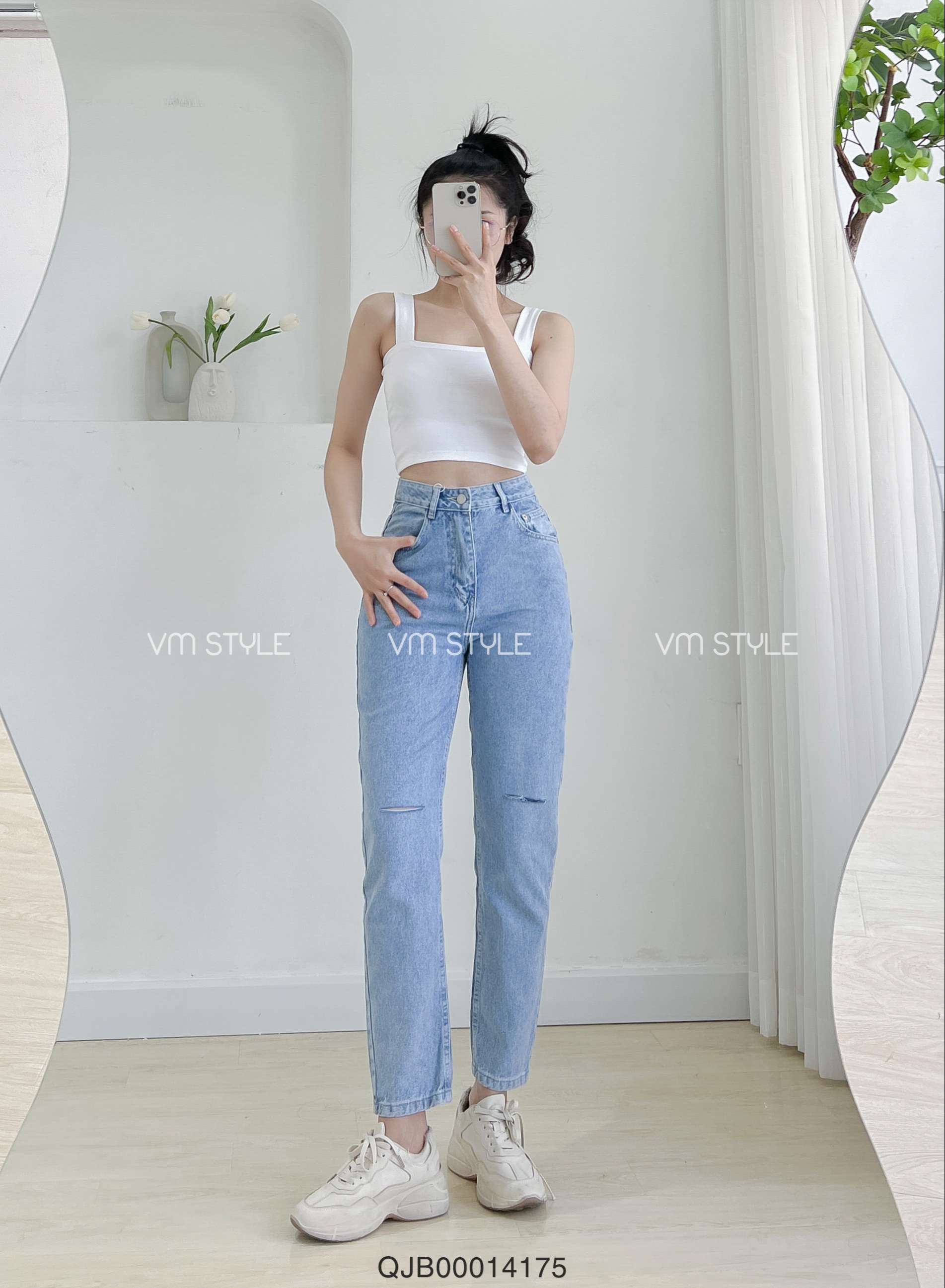 Áo 2 dây croptop VMSTYLE phối đồ