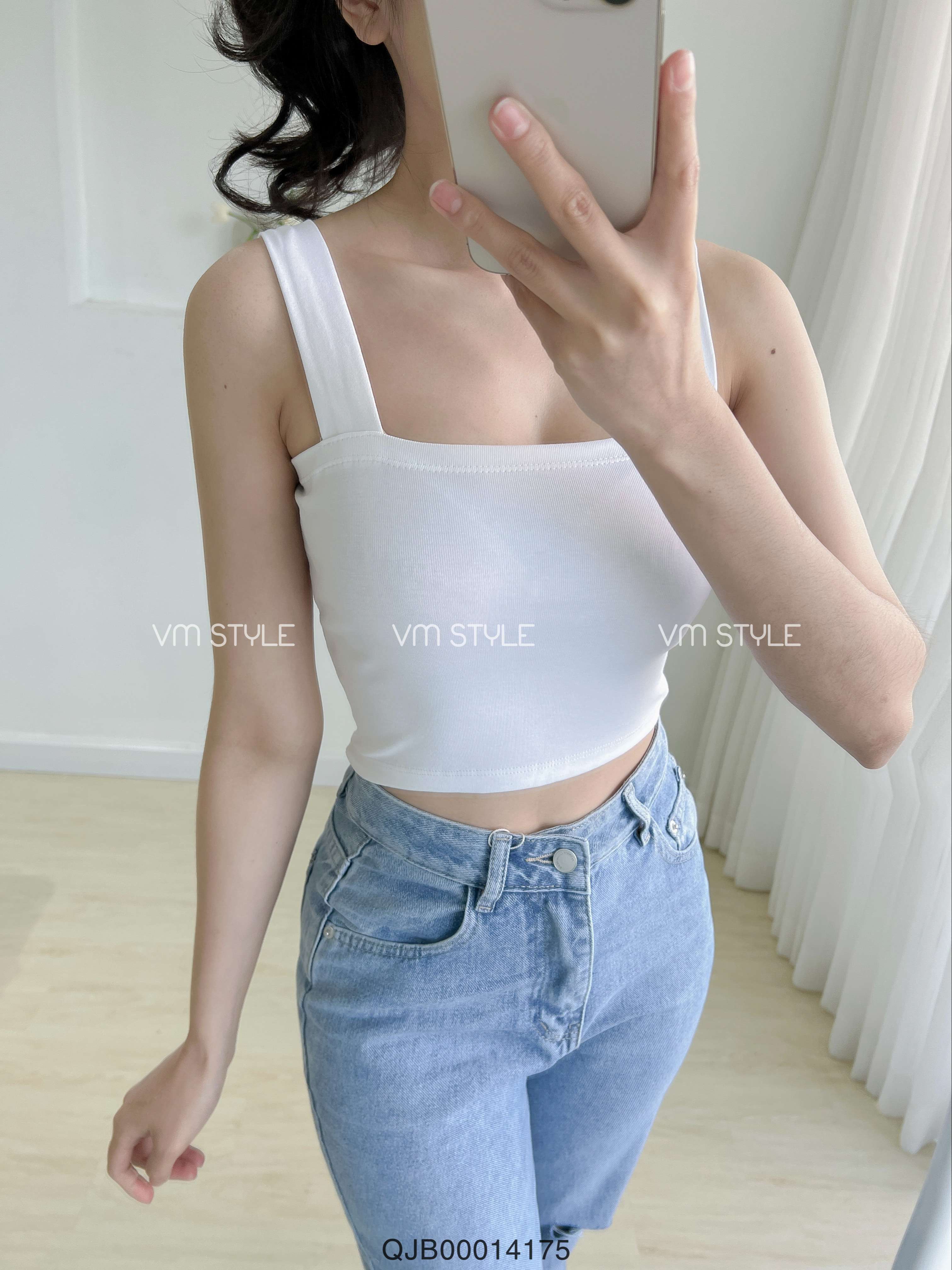 Áo 2 dây croptop VMSTYLE phối đồ