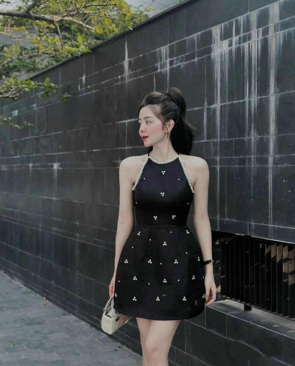 Davia Dress - Đầm Mini Sequin Cổ Yếm