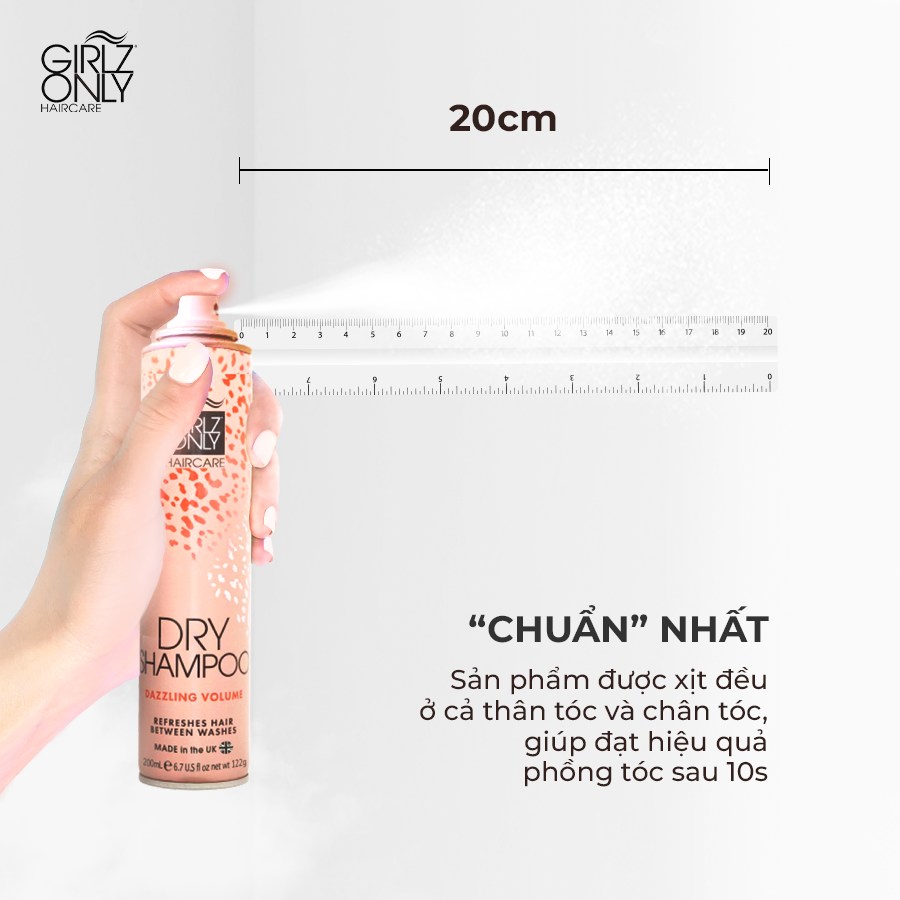 Mô tả [ Livestream ] Combo 2 Dầu Gội Khô Dry Shampoo Girlz Only 200ml x 2, lưu hương dài lâu, phồng tóc gấp đôi chỉ sau 10s - 4