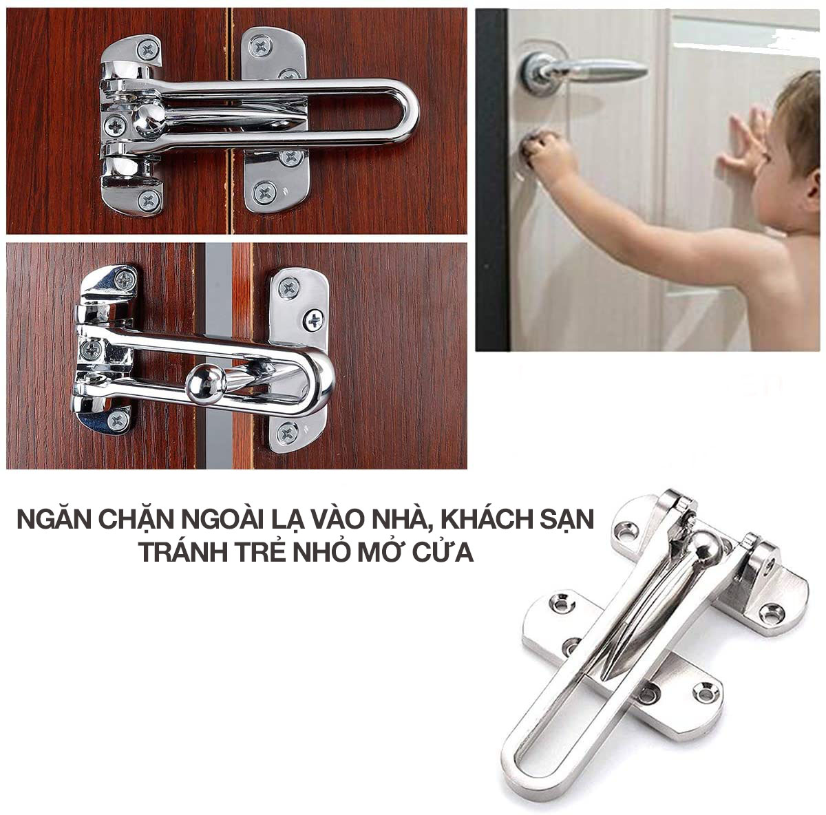 Mô tả Chốt khóa cửa trượt an toàn cho căn hộ phòng ngủ HOBBY Home Decor KCT1 - 3
