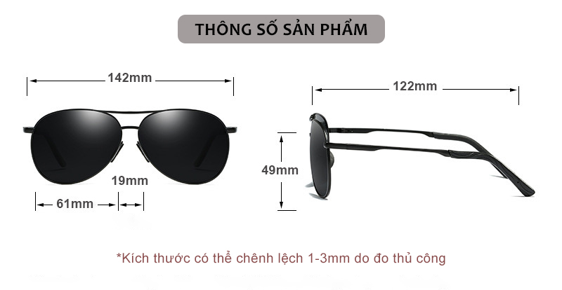 Mô tả Kính Râm Nam Thời Trang Phân Cực Chống Lóa, Chống Chói Lái Xe Đi Đêm Kiểu Dáng Phi Công AK002 - AORON - 5