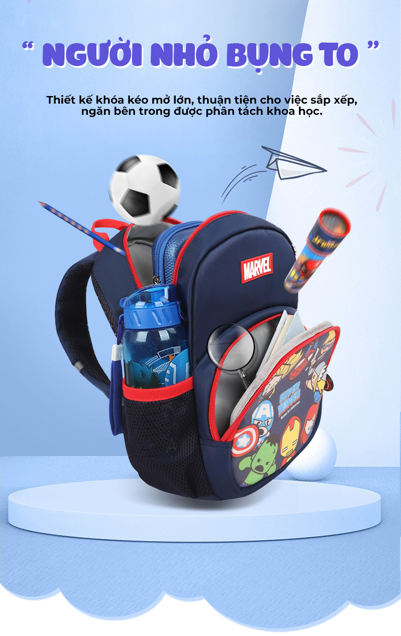 Mô tả Balo cho bé trai đi học mẫu giáo mầm non từ 1 đến 4 tuổi 1989KIDS SHOP tuổi hình in người nhện siêu nhẹ thoáng khí BL26 - 3
