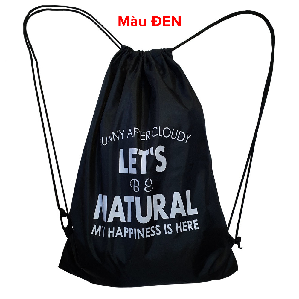 Mô tả [Màu Đen] Balo Dây Rút Unisex Đựng Đồ Đa Năng, Túi Gấp, Túi Dây Rút Vải Dù Chống Thấm Nước Chính Hãng Amalife - 3