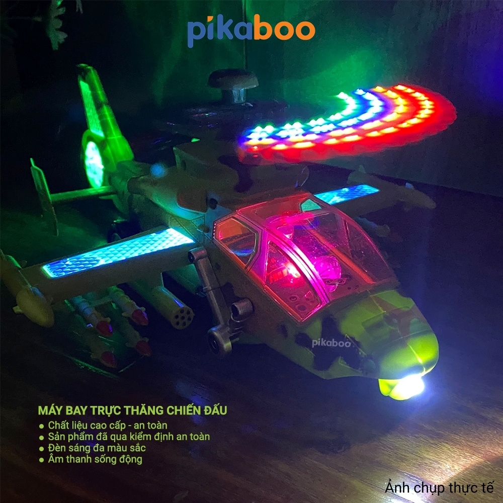 Mô tả Đồ chơi máy bay trực thăng cao cấp Pikaboo có đèn và nhạc sôi động di chuyển linh hoạt an toàn - 2