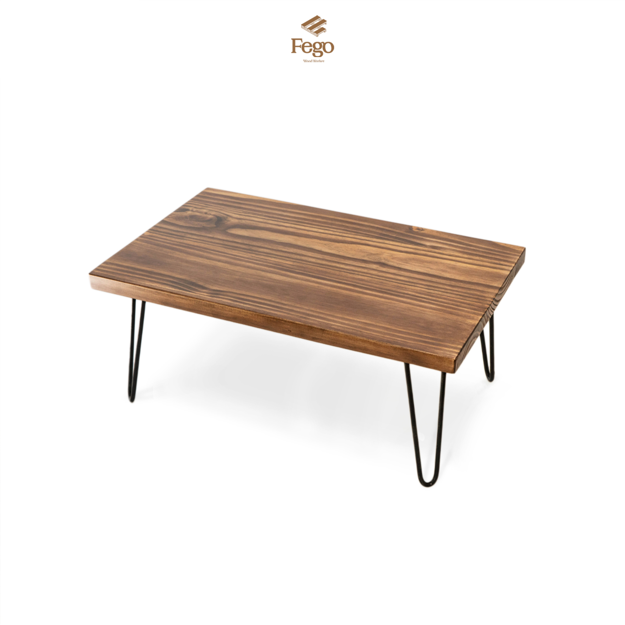 Mô tả Bàn trà Sofa gỗ thông FEGO chân sắt hairpin chắc chắn, dày dặn dùng cho phòng khách - 6
