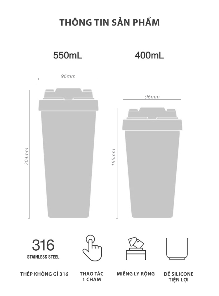 Ly giữ nhiệt LocknLock 550ml LHC3249NVY Xanh Navy