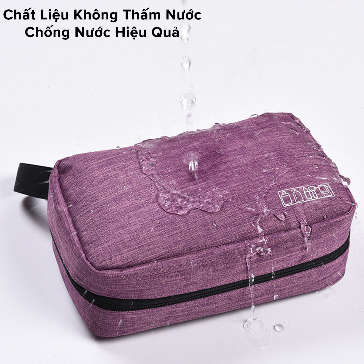 Mô tả Túi Đựng Đồ Mỹ Phẩm,  Đồ Trang Điểm, Đồ Cá Nhân Đi Du Lịch Nhiều Ngăn Chống Nước Có Quai Xách Chính Hãng Amalife - 10
