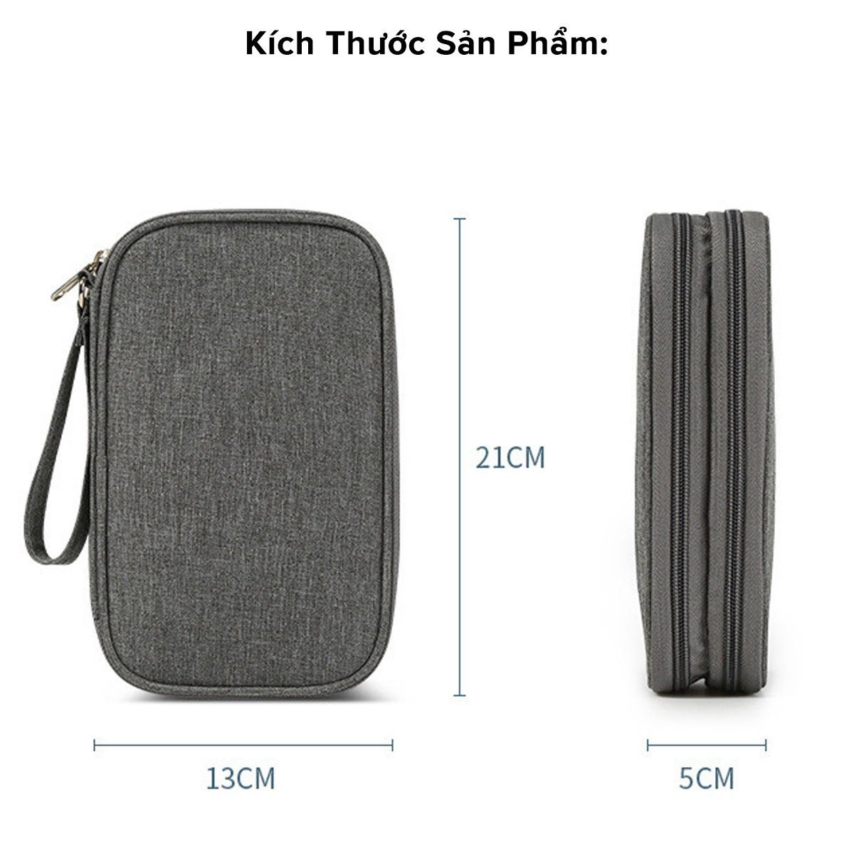 Mô tả Túi Đựng Phụ Kiện Công Nghệ Không Thấm Nước, Đựng Đa Năng Điện Thoại Có Quai Xách Mini Đi Du Lịch Chính Hãng Amalife - 2
