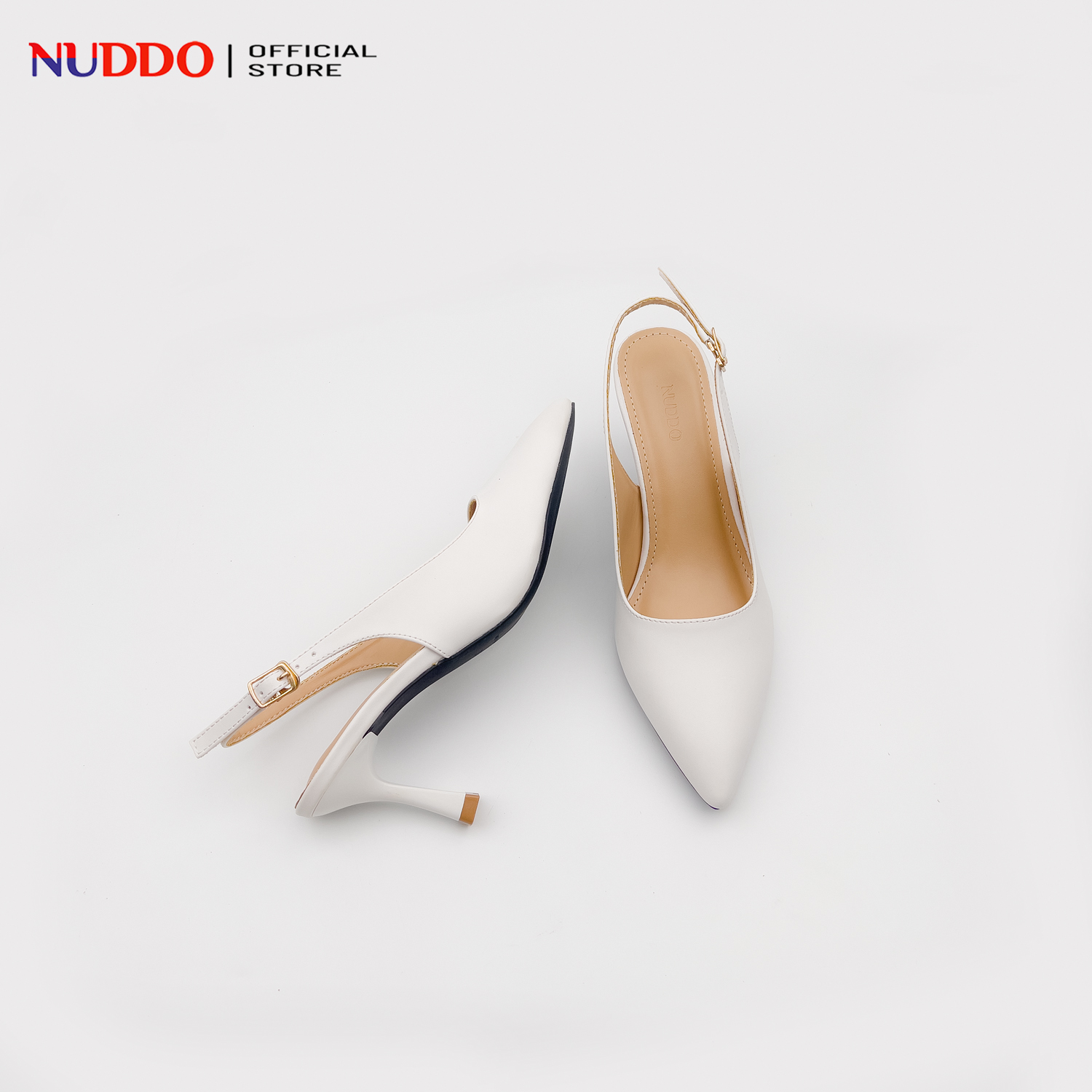 Mô tả Giày Cao Gót Nữ Bít Mũi 7 Phân Mũi Nhọn, Guốc Nữ Slingback Hở Gót Đế Nhọn Sang Trọng NUDDO NL712 - 5