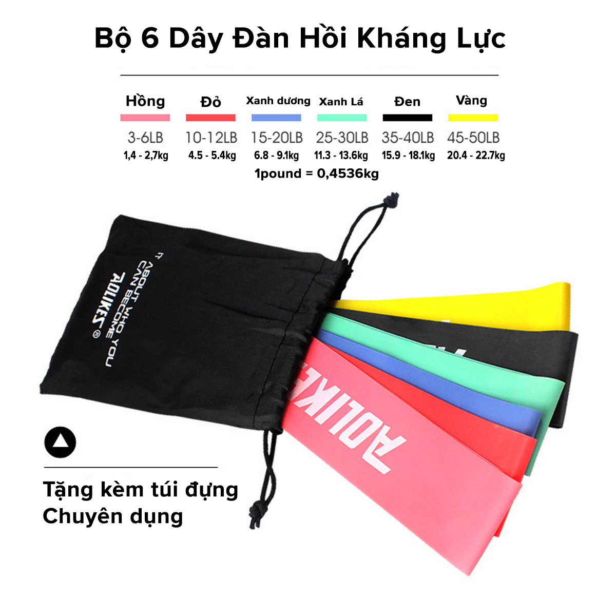 Mô tả Dây Kháng Lực Đàn Hồi Bóng Đá Tăng Lực Sút AL3601, Dây Tập Cơ Chân, Đùi Mông, Tăng Lực Cổ Chân Đá Bóng Hãng Aolikes - 3