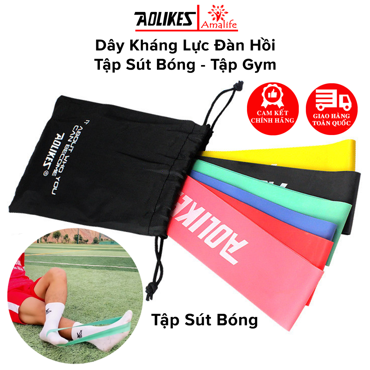 Mô tả Dây Kháng Lực Đàn Hồi  AL3601 Tập Đá Bóng Tăng Lực Sút, Dây Tập Chân Đùi Mông, Tăng Lực Cổ Chân Hãng Aolike - 1