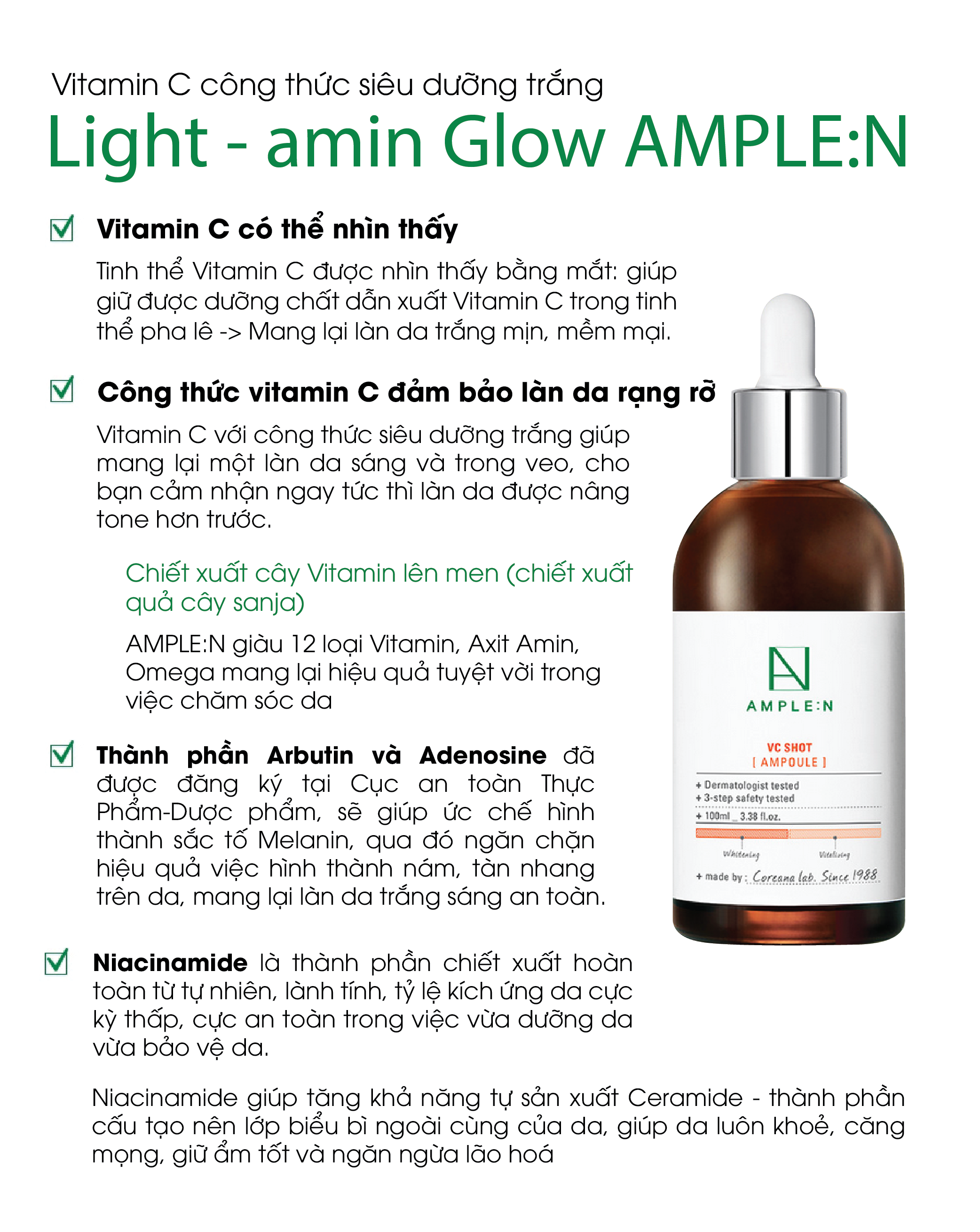Mô tả Tinh Chất Vitamin C Dưỡng Trắng Da AMPLE:N VC Shot Ampoule - 3