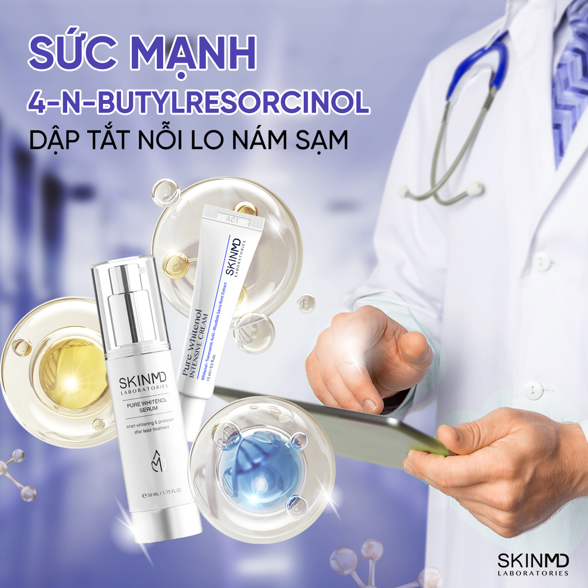 Mô tả Bộ đôi giảm nám mờ thâm skinmd chuẩn spa tại nhà - 2