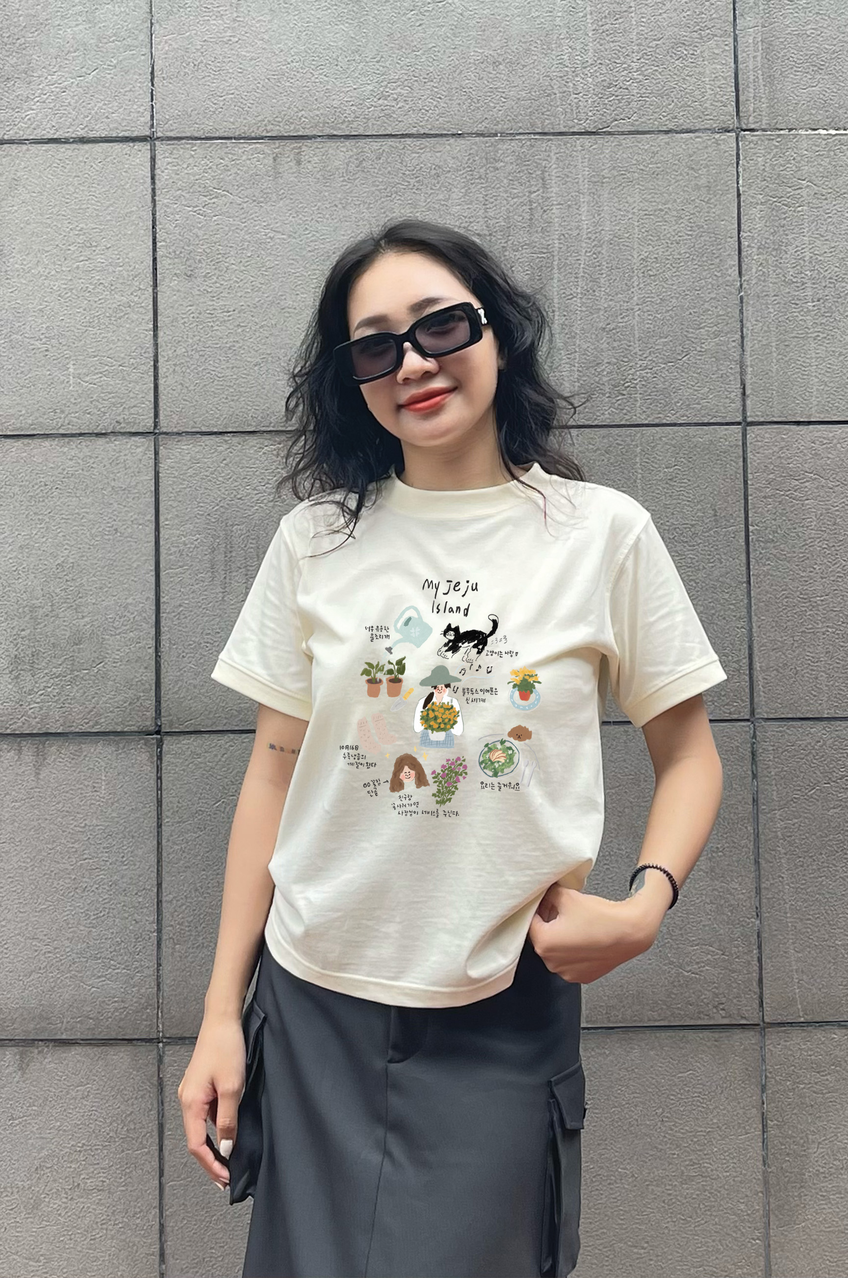 Mô tả Áo thun Baby Tee JEJU ISLAND unisex phông Nam Nữ | Local Brand Chính Hãng Midori M Studio - 2