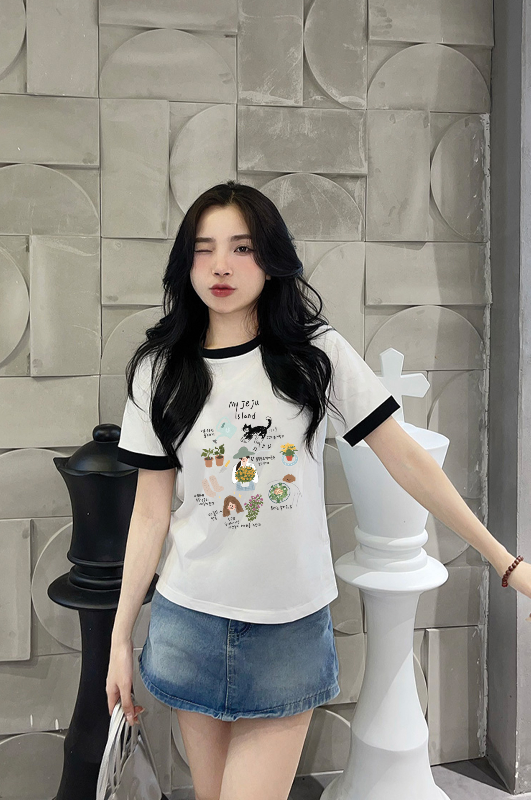 Mô tả Áo thun Baby Tee JEJU ISLAND unisex phông Nam Nữ | Local Brand Chính Hãng Midori M Studio - 4