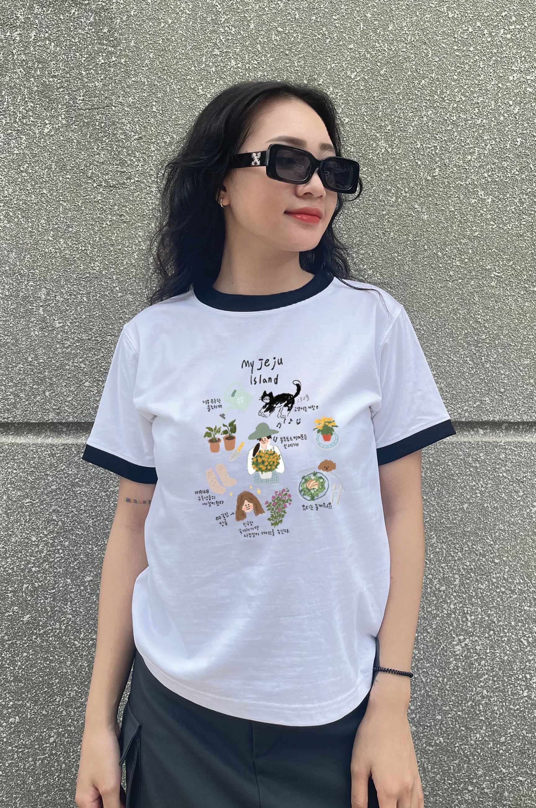 Mô tả Áo thun Baby Tee JEJU ISLAND unisex phông Nam Nữ | Local Brand Chính Hãng Midori M Studio - 7