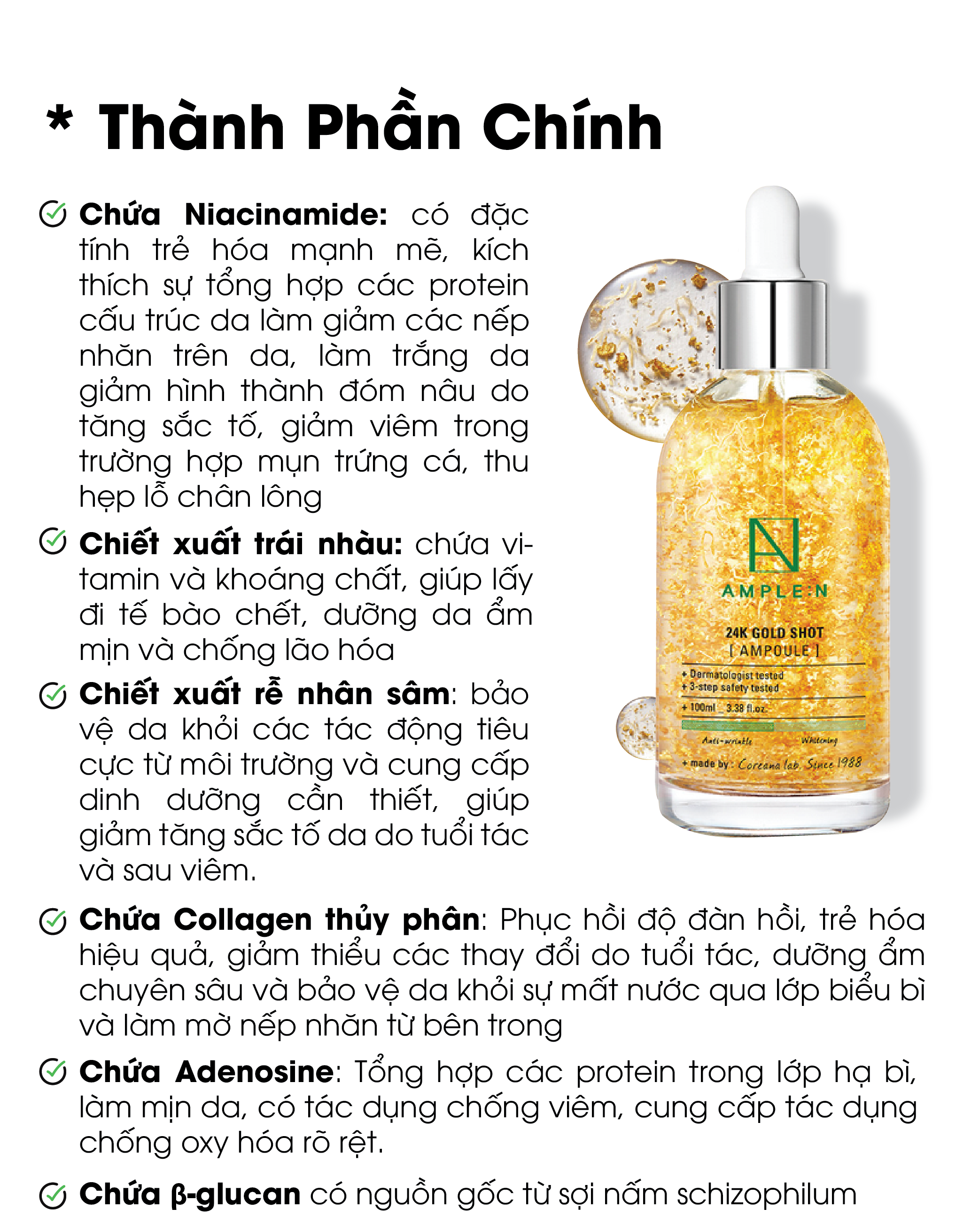 Mô tả Tinh Chất Vàng Tăng Đàn Hồi Chống Lão Hóa AMPLE:N 24K Gold Shot Ampoule - 4