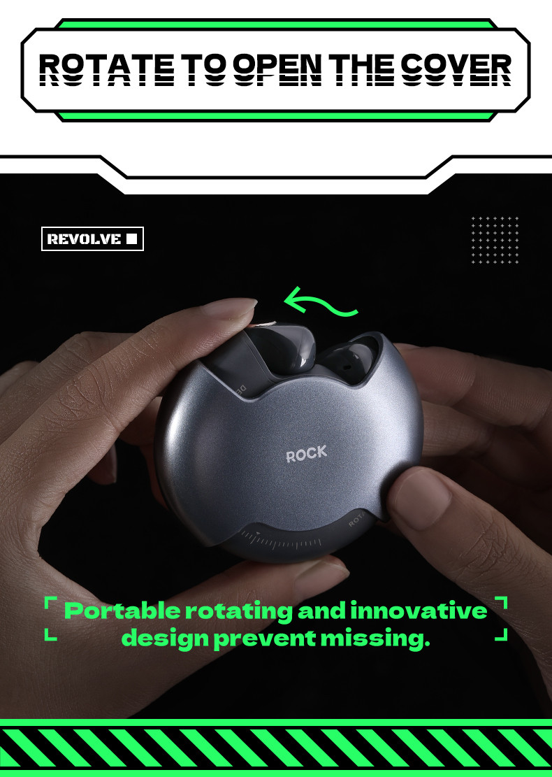 Mô tả Case đựng bảo vệ tai nghe không dây Rock Rotating hàng chính hãng Rockspace - 4