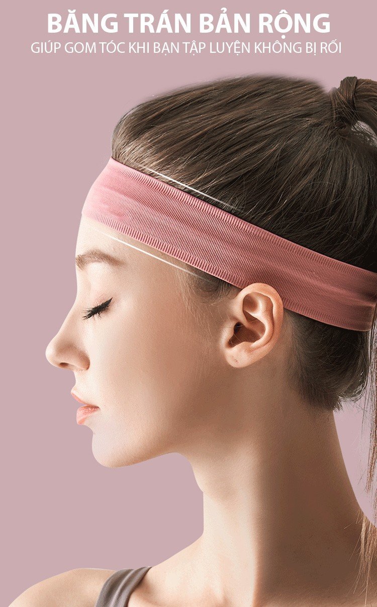 Mô tả Băng đô thể thao thấm hút mồ hôi nam nữ, vải dệt kim không xù lông Yasu 2104 - 7