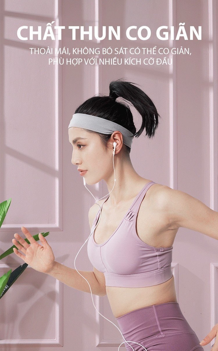 Mô tả Băng đô thể thao thấm hút mồ hôi nam nữ, vải dệt kim không xù lông Yasu 2104 - 8