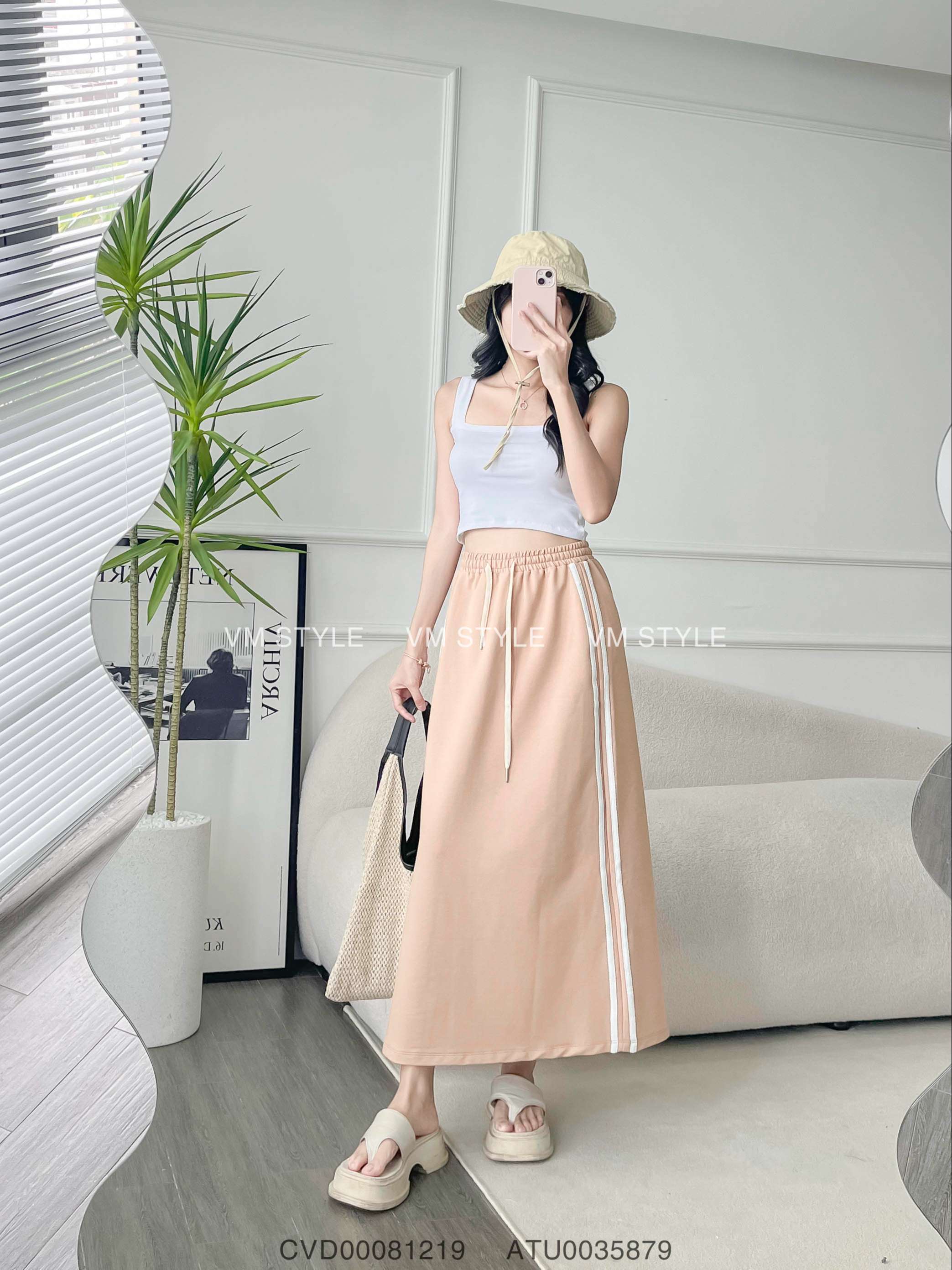 Áo 2 dây croptop VMSTYLE màu Hồng